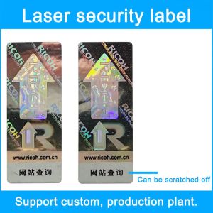 Printed Holographic Security Stickers Scratch Coating Hot Stamping Label CE