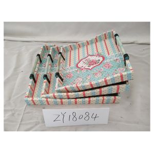 Floral Square Rectangle 67X5.5X86cm Wooden Food Tray