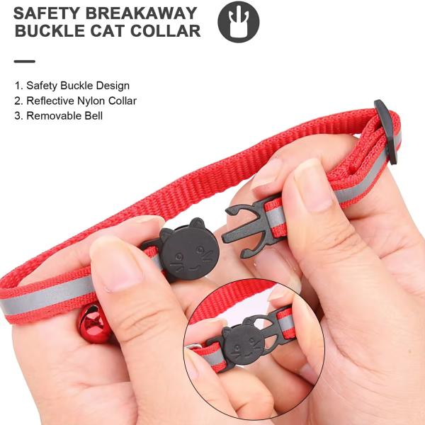 Solid Pattern Pet Collar Anti Loss Airtag Cat Collars Reflective With Plastic PU Polyester Iron Materials