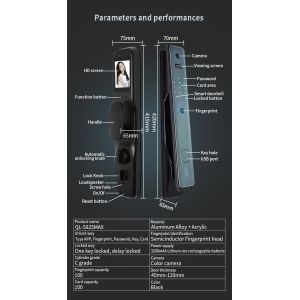 Fingerprint Smart Lock Waterproof 40mm Thickness Android Door Lock