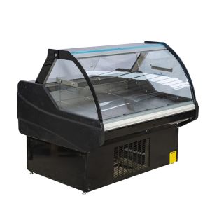 Curved Glass Deli Meat Display Refrigerator Red Meat Service Case