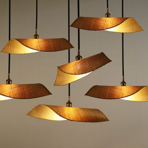 Handmade Rattan pendant light fixtures For Kitchen Dining room Bar Lighting