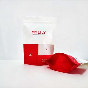 White Matte / Glossy ziplockk Biodegradable Stand Up Pouches Food Packing