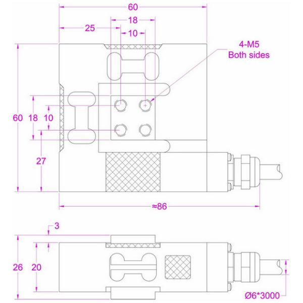 3-Axis Load Cell 20kg Tri-axial Load Cell 200N Multi Axis Force Sensor 45lb