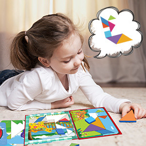 Children'S Early Education Puzzle Geometric Shape Magic Triangle Tangram