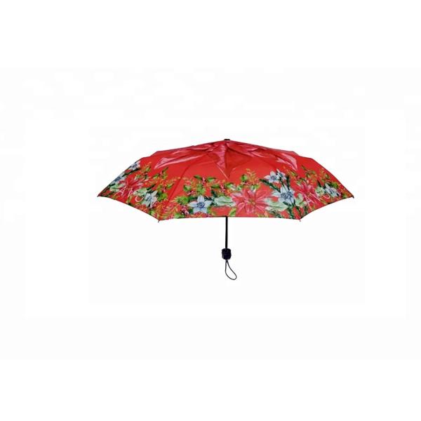 Quality Flower 21 Inch Foldable Umbrella 8 Ribs Rubber / Plastic Handle Strong Sturdy wholesale