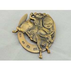 China 4.0mm High Relief 3D Die Cast Medals By Antique Gold Plating For Gift on sale