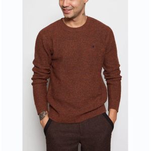 80 Lambswool 20 Nylon Knitted Pullover Mens , Chunky Pullover Sweater With