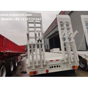 3 Axles Flat Bed Semi Trailer With Anti Rust Chassis Surface White