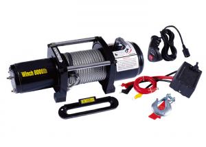 Cheap Waterproof Electric ATV Winch 8000lb With Wheels Lubricated , Portable 12v Winch for sale