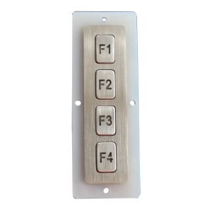 Cheap 4 Keys Compact SMetal Keypad Dot Matrix For Shopping Mall Information Kiosks for sale
