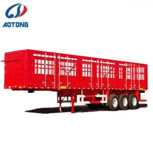 3 Axles Heavy Transport High Side Fence Semi Trailer with Dolly and Checked