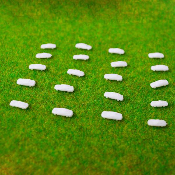 1:500 ABS plastic white car for architectural model making train layout