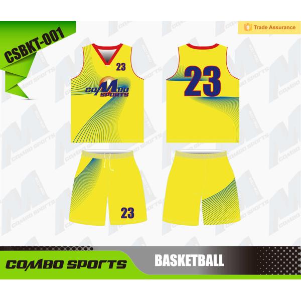 Quality 175gsm Basketball Team Uniform Top And Shorts Digital Sublimation wholesale