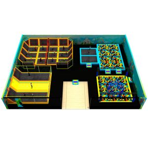OEM soft play area for toddlers Galvanized Metal With Trampoline Park