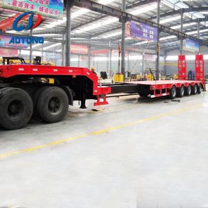 3 Axle Extendable Low Loader Trailer Heavy Duty Steel Construction for and