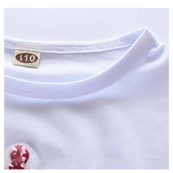 Kids Short Sleeved Cotton Sequins Summer Clothing Double Sided Color Changing Top