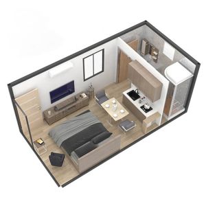 BOX SPACE 20ft 40ft Fast Assemble Affordable Student Apartment With Bathroom For