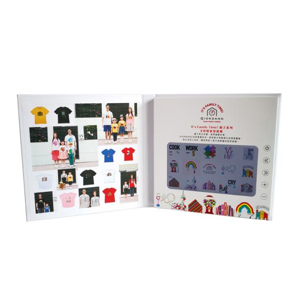 Lithium Rechargeable Digital Video Brochure , Lcd Video Greeting Card With USB