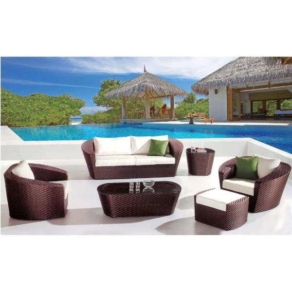 Quality YLX-RN-024 Dark Coffee PE Rattan Sofa and Table for outdoor used wholesale