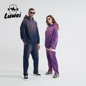 Retro Pull Over Hoodie Gym Blank Oversize Unisex Washed Cotton Sweatshirt