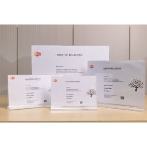 Cheap Custom T Shape Acrylic Sign Holder With Base A4 Paper Menu Stand For Table