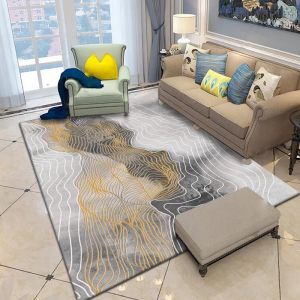 Abstract Rectangle Area Rugs For Living Room 8x10 Anti Slip