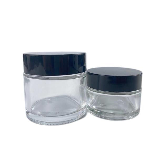 Quality Cosmetic Glass Jars Eye Cream Bottles 30ml Round PP Material Transparent wholesale