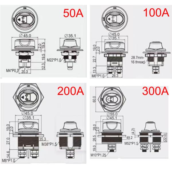 Car Truck Yacht Battery Isolator Disconnect Selector Rotary Switch Cut Off Kill Main Power Switch Auto Part