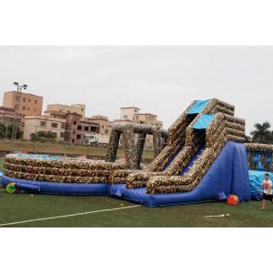 Custom Obstacle Course Inflatable Sport Games With Camouflage Printing