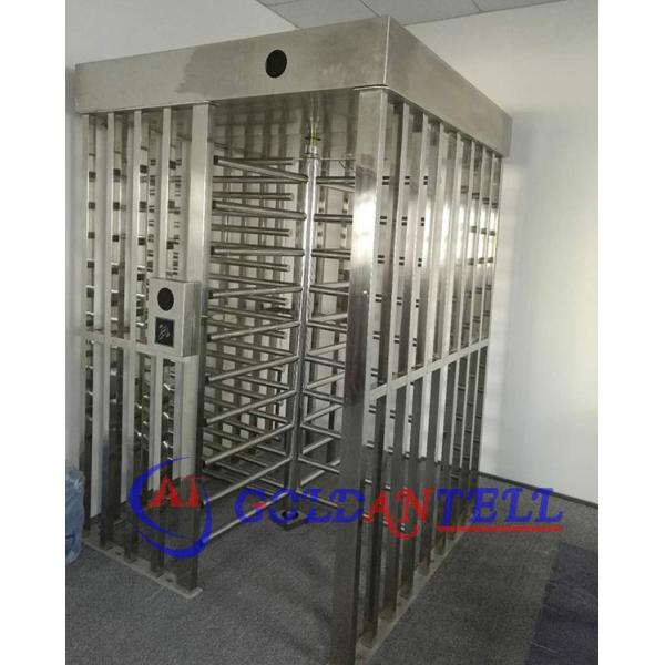 Anti Collision RFID Fingerprint Full Height Turnstile SUS304 Four Arm Gate