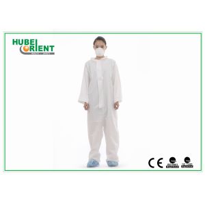 Non Toxic Polypropylene Disposable White Overalls Without Hood / Feetcover