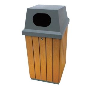 Outdoor Wood Trash Can Waste Recycle Bin Recycled Plastic Trash Cans