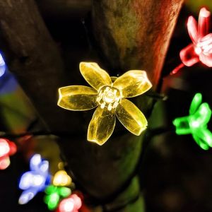 China Globe String Lights Christmas Bee Waterdrop Star Shape Crystal Crackle Ball Lights Warm White Solar Fairy Hanging Lights on sale