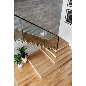 Commercial Building Modern Wood Floating Staircase Design For Indoor