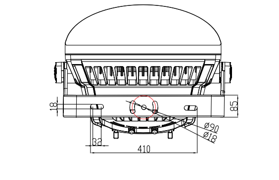 DC42V 1000W High Power IP66 Waterproof Horsing Light Tower Crane Light LED High Mast Light