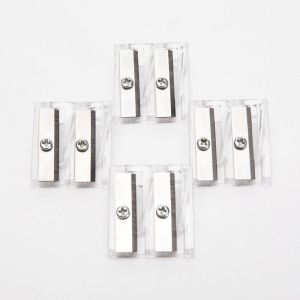 Plastic 13.3mm White Pencil Sharpener Double Hole