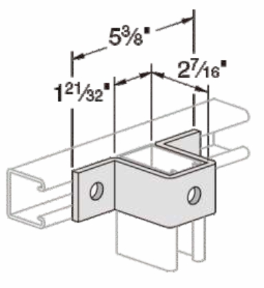 3 Hole U Shape Strut U Bracket Fitting Galvanised Steel
