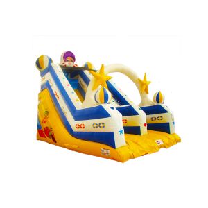 Double Stitching Inflatable Slides With Space Theme For Children Playgrounds