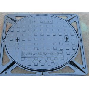 Cast Iron Round Inspection Cover D400 Manhole Cover With Square Frame