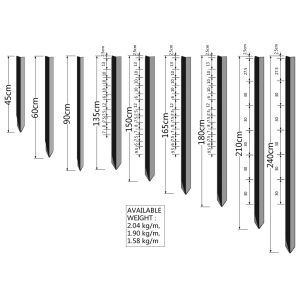 China 2400mm bituman coated and hot dipped galvanized star picket 1.58kg per meter for temp fencing panels on sale