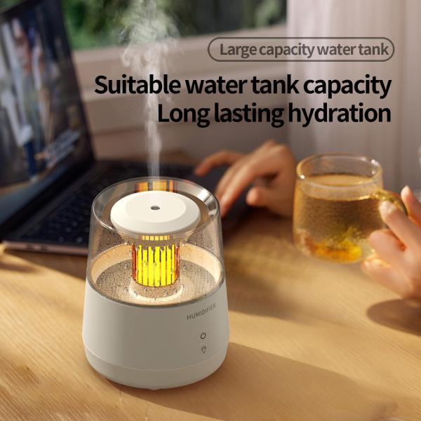 Quality Simulation Raindrop Flame Aroma Humidifier 320ml With Less Than 35dB Noise Level wholesale