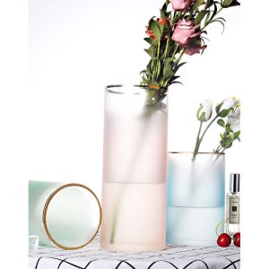 Fresh Dried Flower Hand Blown Decorative Glass Vases 25cm Height