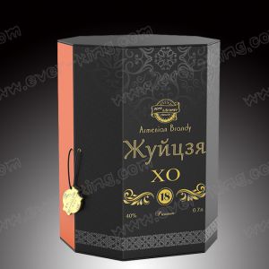 China Luxury PU Leather Cardboard Packaging For Brandy Wine Gift Box on sale