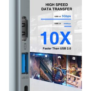 4 In 1 Usb C Adapter Dual Hdmi To USB3.0 Thunder Ports