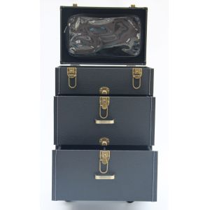 PU Leather Lockable Pro Makeup Case With Wheels And Two Drawers For Storage