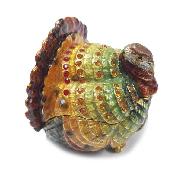 Fashion Pewter Rhinstone Enamel Bird Trinket Jewelry Box Metal Alloy Bird Trinket Jewelry Box