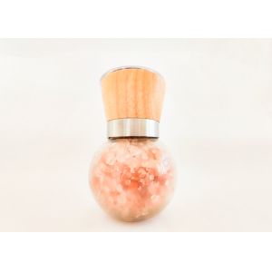 Round Glass Bottle With Wooden Lid And Ceramic Core Pink Salt Grinder
