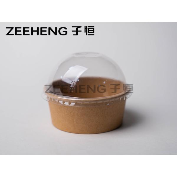 Quality ZEEHENG Kraft Paper Ice Cream Cup With Dome Lids 6oz wholesale