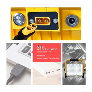 Yellow Rechargeable Portable LED Work Light Foldable 2000 Lumen 48w 85w 90w 7